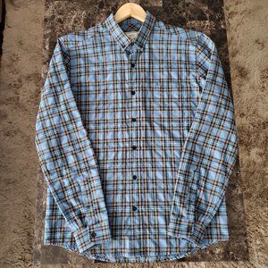 AMI ALEXANDRE MATTIUSSI Blue & Black Button-Down Checkered Shirt